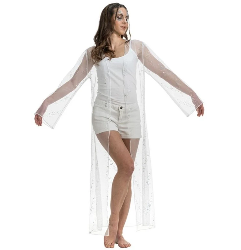 Sommer Festival Jacke mit Strass | Weiß Lang