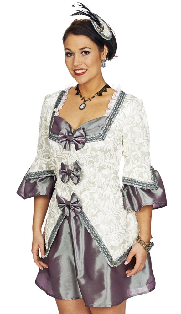 Barock Kostüm "Kimia" für Damen | Weiß Silber