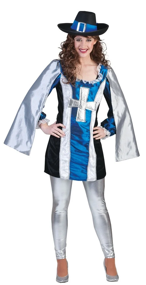 Musketier Alexandra Damen Kostüm in Blau