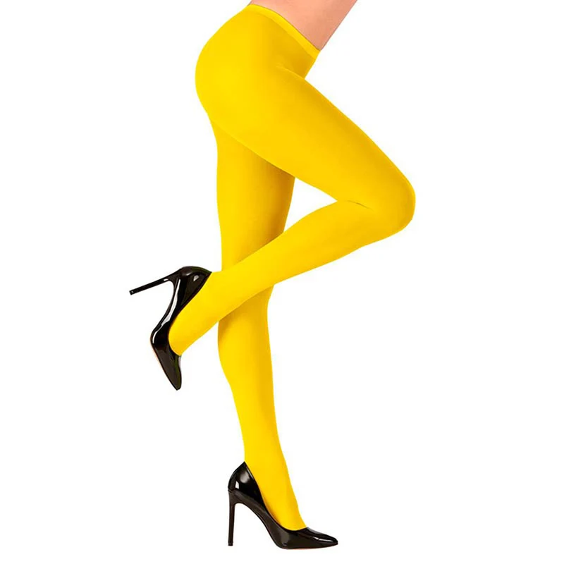 Strumpfhose Uni Neon Gelb XL