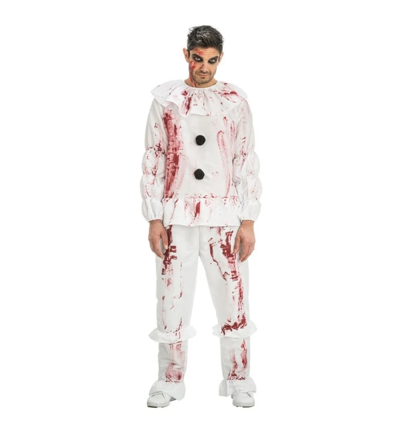 Killer Clown "Bloody Whitey" Kostüm für Herren | Weiß Rot