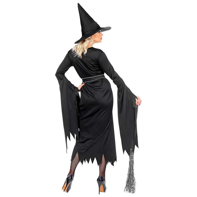 Kostüm Lady Hexe (Kleid, Gürtel Hut)