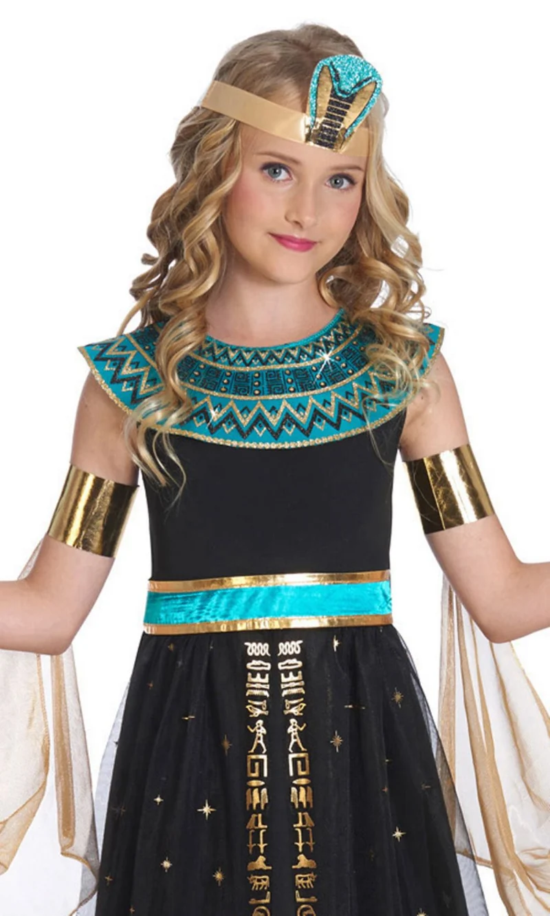 Cleopatra Nilkönigin Kostüm für Mädchen - Schwarz Türkis