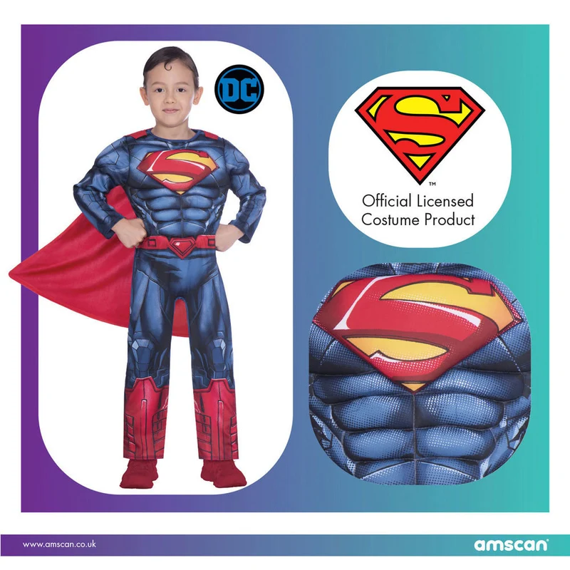 Superman Kostüm Classic für Jungen - Rot Blau | DC Super Heroes Kinderkostüm