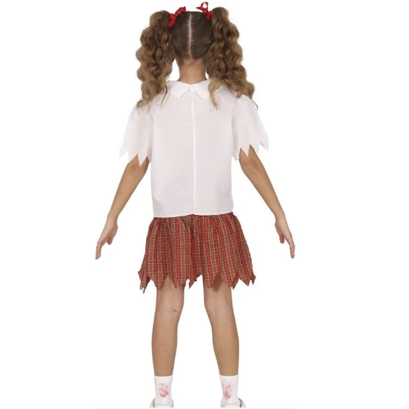 Kostüm "Zombie Schulmädchen" für Kinder | Rock, T-Shirt und Krawatte