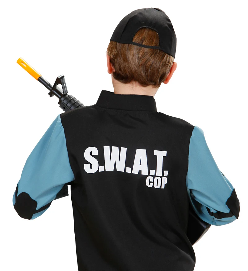 Kostüm Kid S.W.A.T. (Hemd mit Weste, Hose, Basecap)