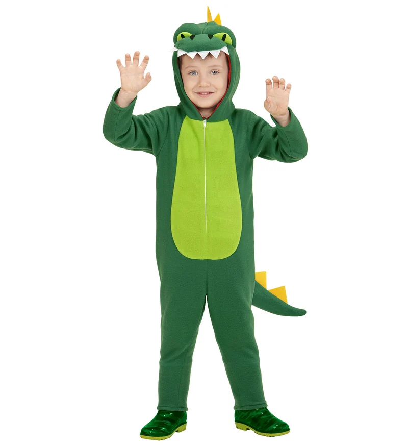 Grüner Drache Kinderkostüm | Grün Gelb - Overall