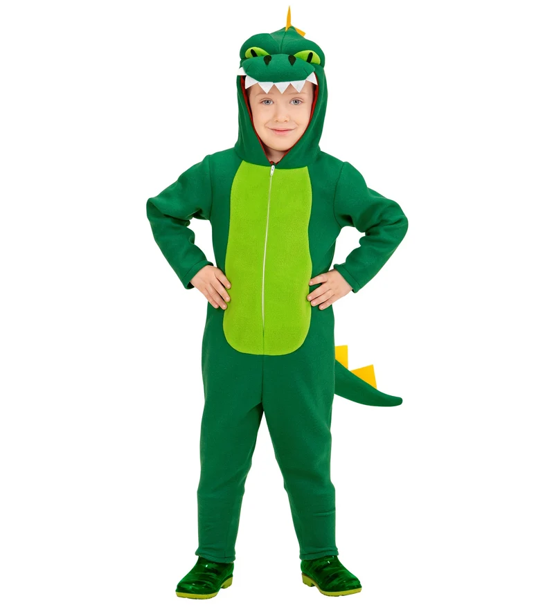 Grüner Drache Kinderkostüm | Grün Gelb - Overall