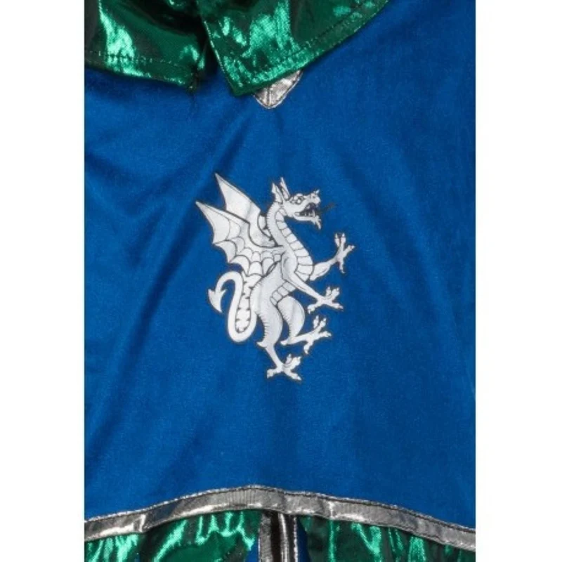 Ritter Kostüm "Drache" für Jungen 2-teilig | Oberteil und Kapuze Blau