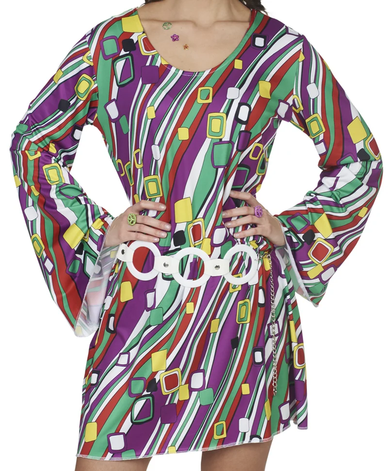 Hippie Retro Kostüm "Felicity" für Damen | Lila Bunt
