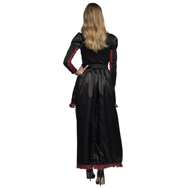 Dia des los Muertos "Senora Adriana" Skelett Kostüm für Damen | Schwarz Rot