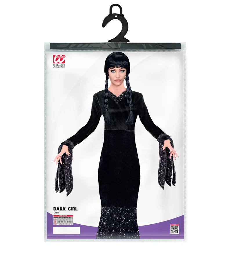 Dark Girl Wednesday Damenkostüm - Glamour Abendkleid Schwarz