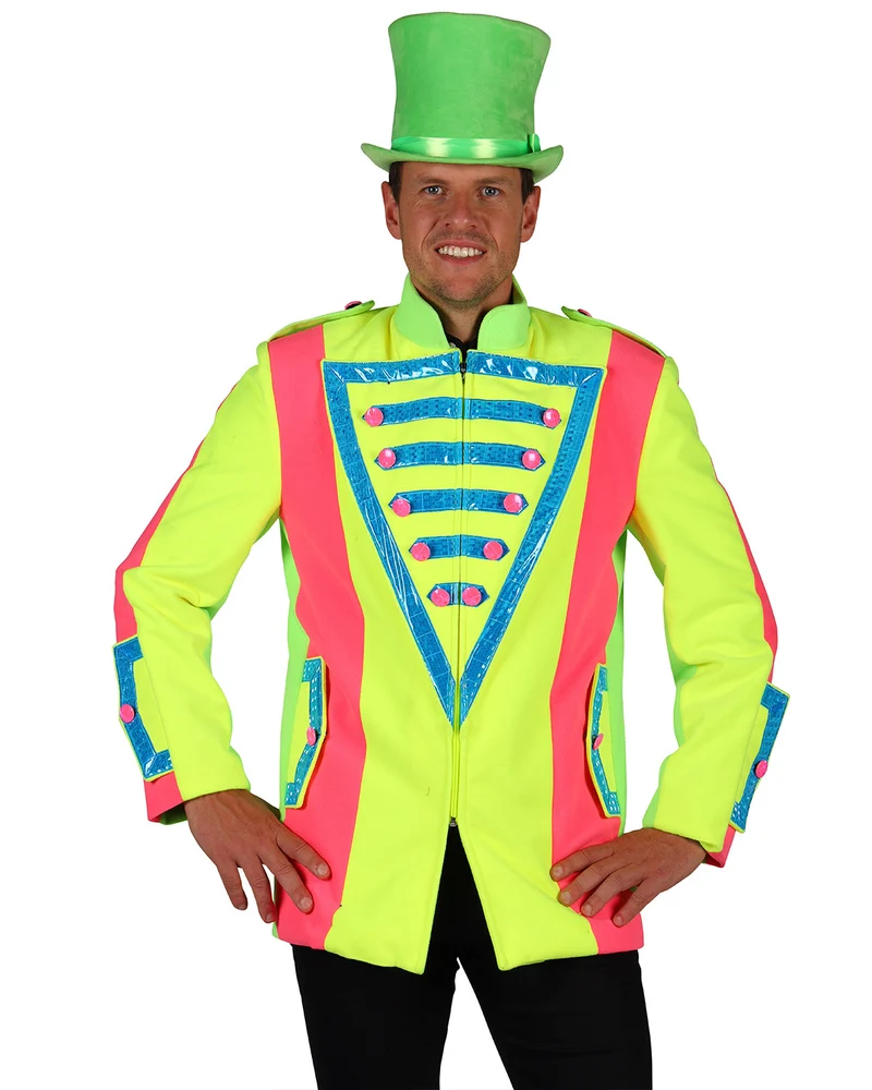 Garde Jacke "Neon Night" für Herren | Show Party Zirkusdirektor Kostüm