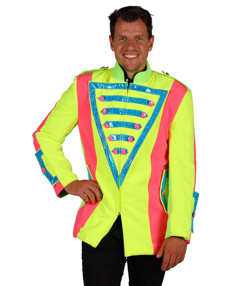 Garde Jacke "Neon Night" für Herren | Show Party Zirkusdirektor Kostüm