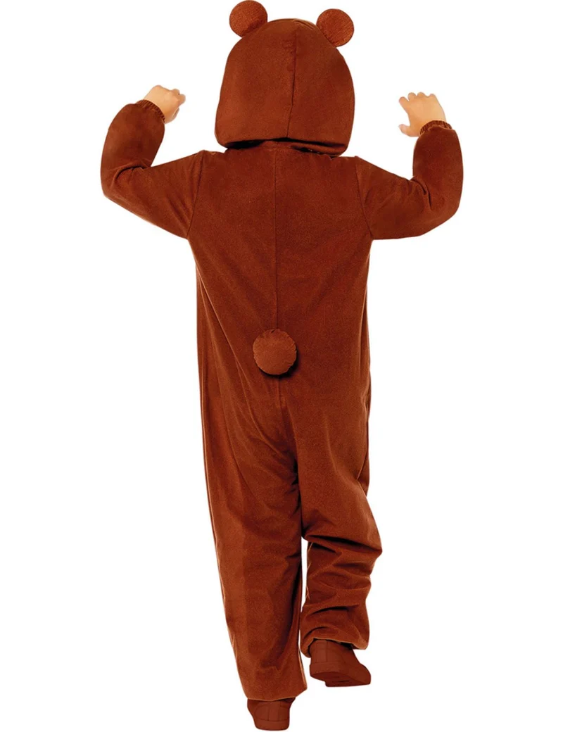 Brauner Bär Kostüm für Kinder - Onesie | Overall Tierkostüm Zoo Safari