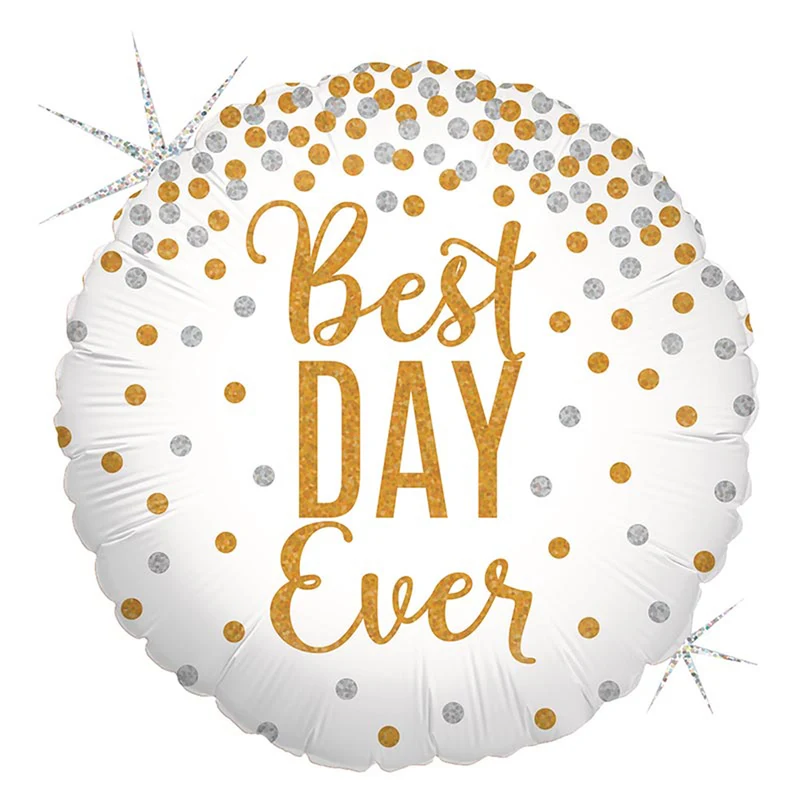 18"/Ø46cm Folienballon "Best Day Ever Glittering"