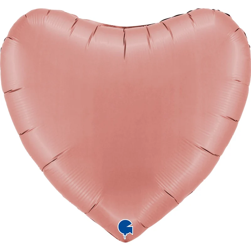 36"/Ø91cm Folienballon Uni Herz | Rosegold Satin