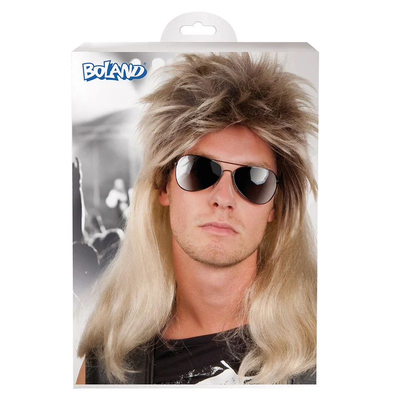 80er Jahre Rockstar Vokuhila Perücke "Ryan" | Blond