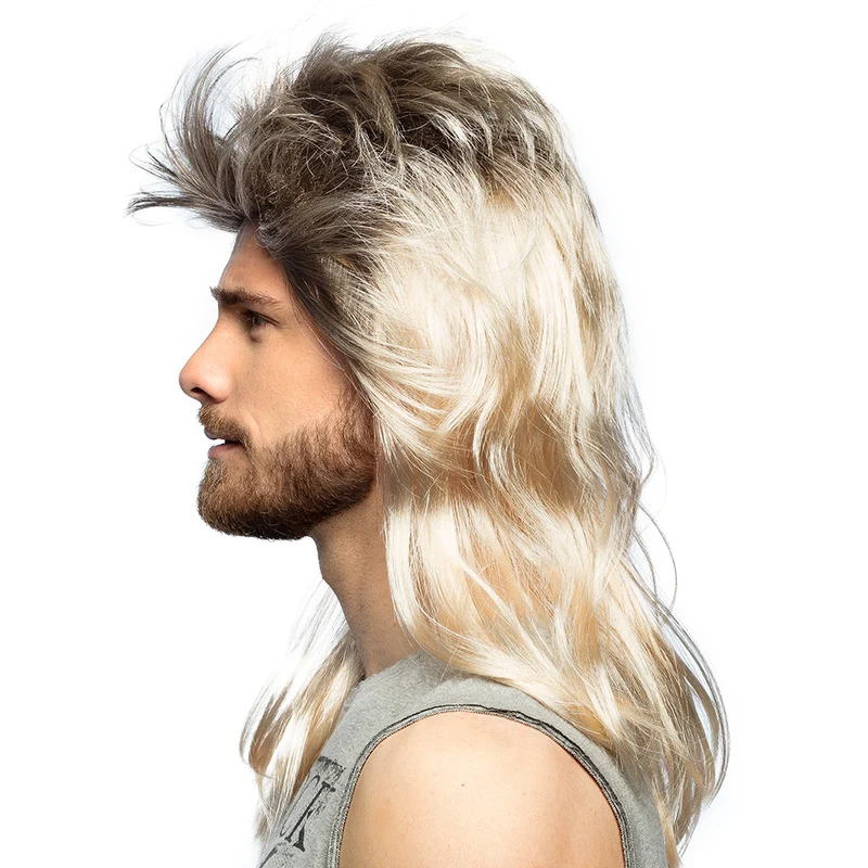 80er Jahre Rockstar Vokuhila Perücke "Ryan" | Blond