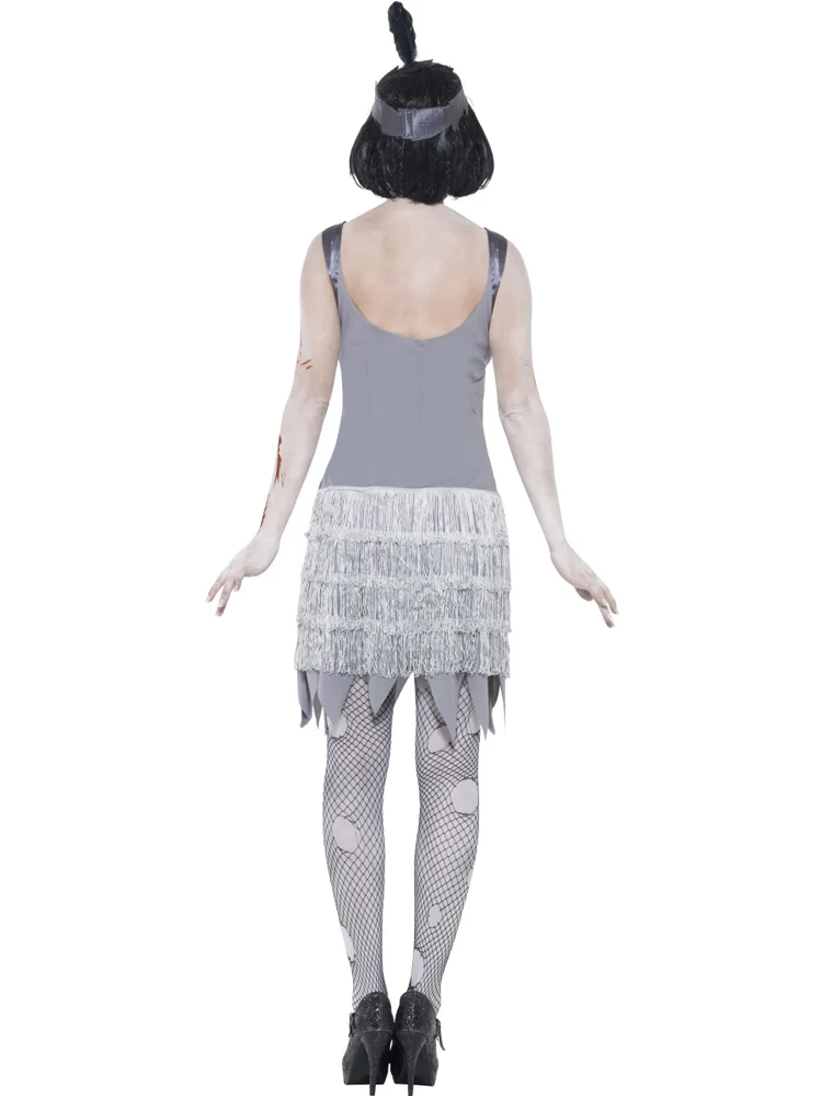 Zombie Charleston Flapper Kostüm für Damen | Grau