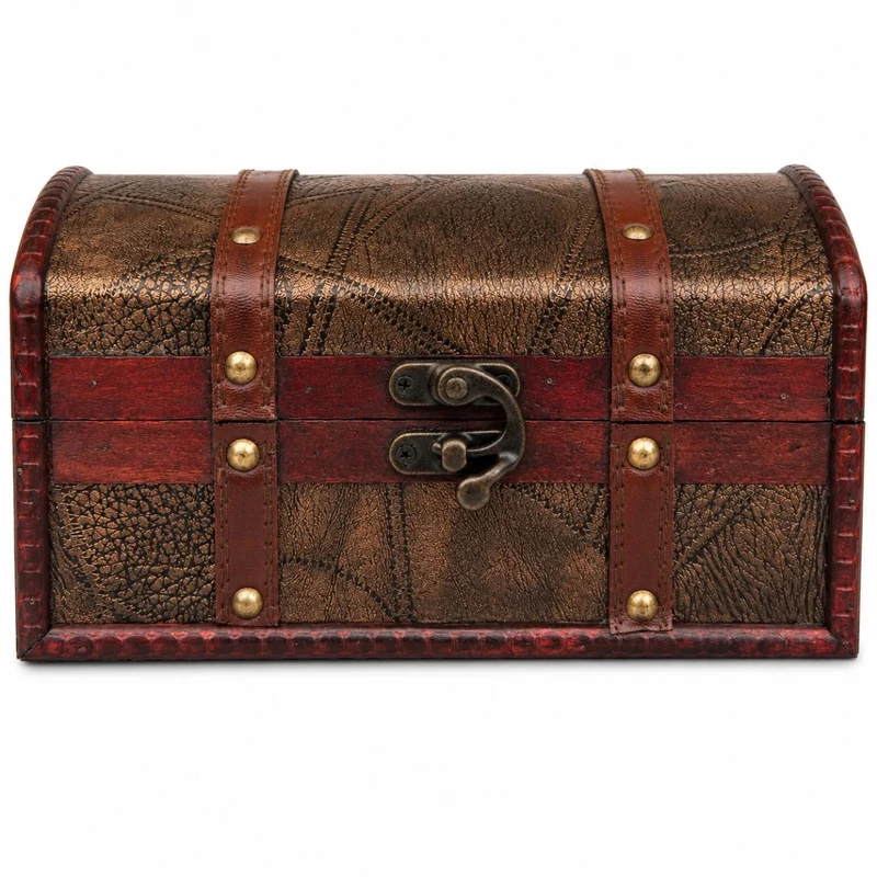 Schatzkiste Holz Piratentruhe Geschenkbox Aufbewahrungsbox | 24x16x12 cm
