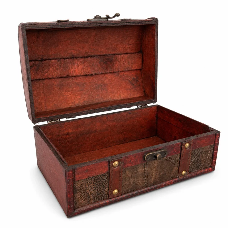 Schatzkiste Holz Piratentruhe Geschenkbox Aufbewahrungsbox | 24x16x12 cm