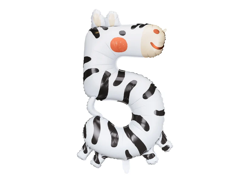 XXL Zahlen Folienballon 98 cm | #5 Zebra