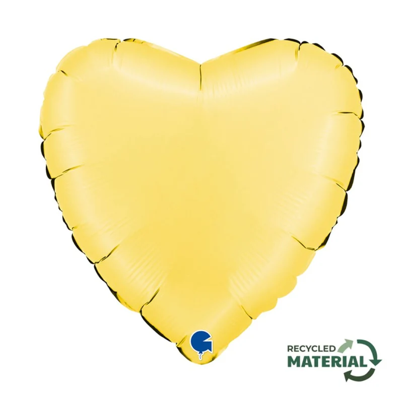 18"/Ø46cm Herz Folienballon Uni | Satin Banana Yellow
