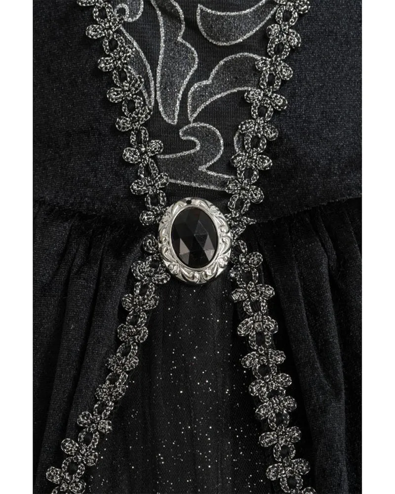 Dunkle Königin Kostüm "Dark Queen" für Mädchen | Schwarz Silber