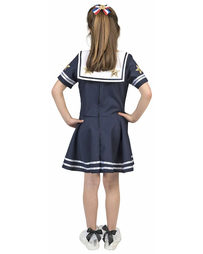 Matrosin Kostüm "Sternchen" für Mädchen | Matrosen Kleid Blau Weiß