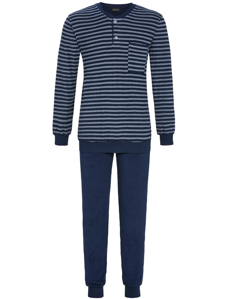 RINGELLA Herren Langarm Pyjama aus Stretchfrottee 2541224 | Night