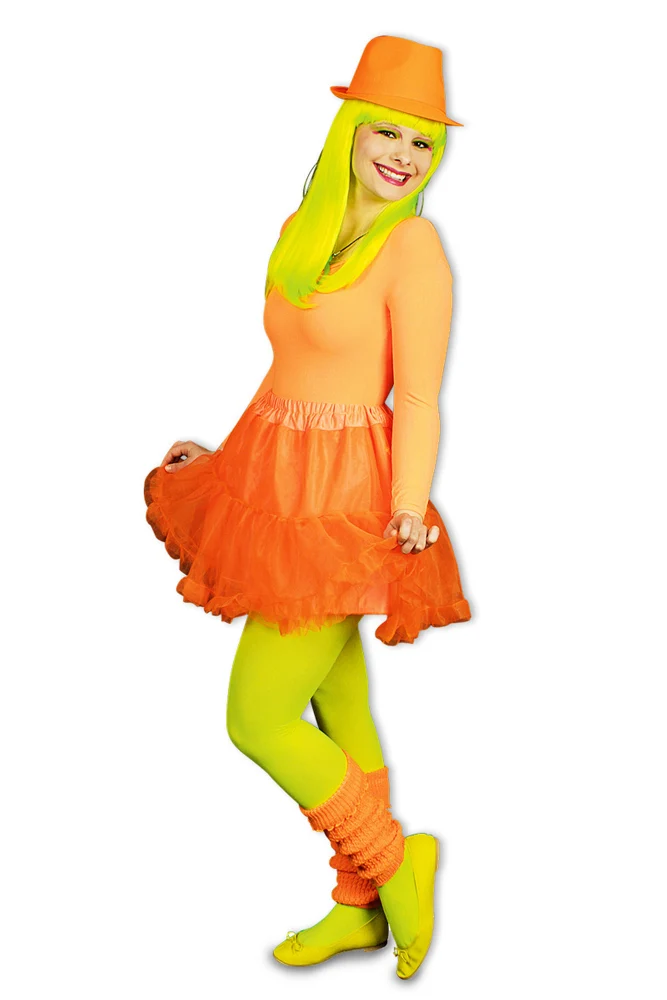 Neon Petticoat - UV leuchtend für Damen - Orange