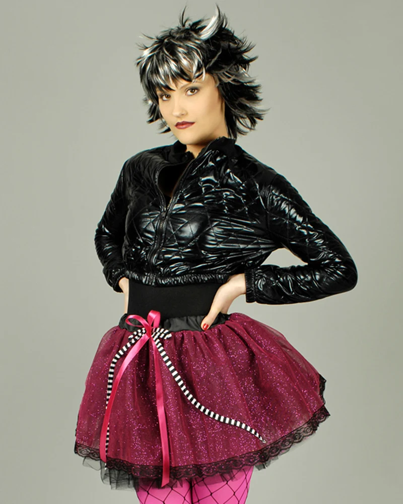 Glitzer Petticoat Tutu Rock "Annabelle" für Damen | Pink Schwarz