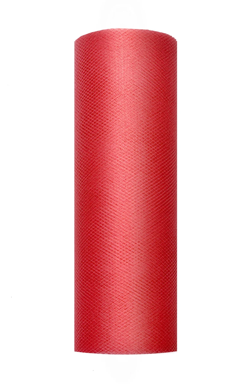 Dekostoff Tüll 0,15m x 9m Rot