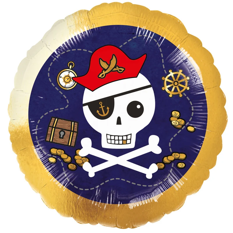 18"/Ø43cm Folienballon "Pirates Map" Piraten | Blau