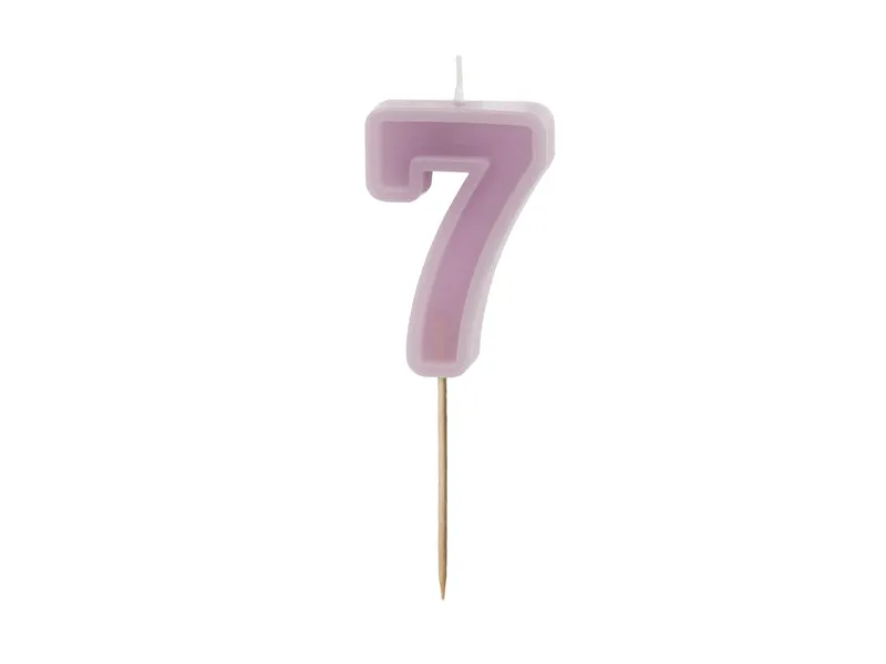Zahlenkerze #7 | 6 cm Lila