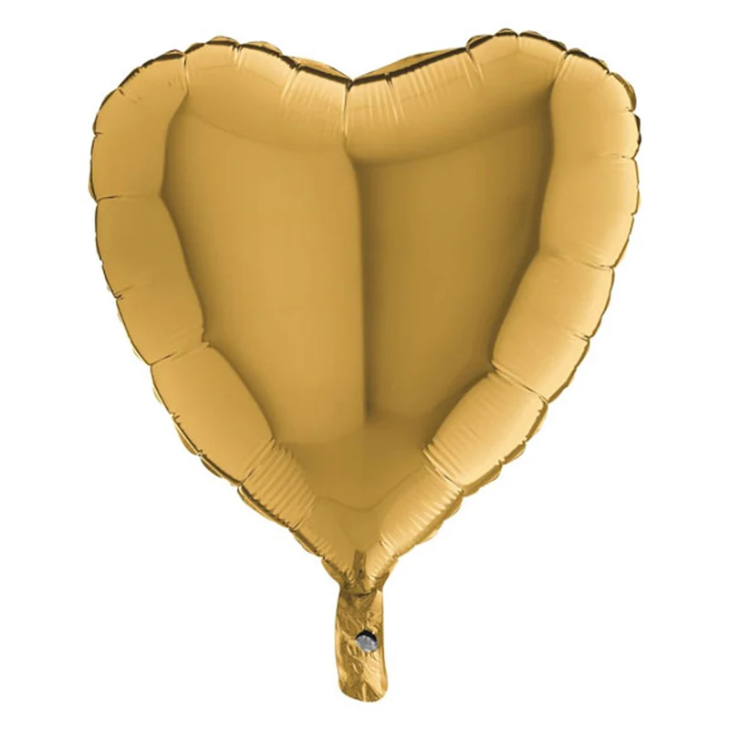 18"/Ø46cm Herz Folienballon Uni | Gold