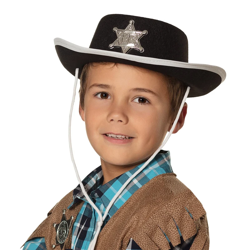 Kinder Cowboyhut mit Sheriff Stern