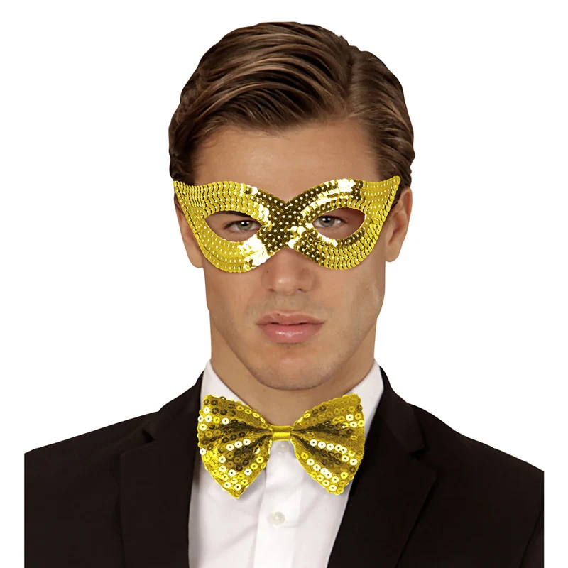 Augenmaske mit Pailletten "Katzenauge" - 05914 | Gold
