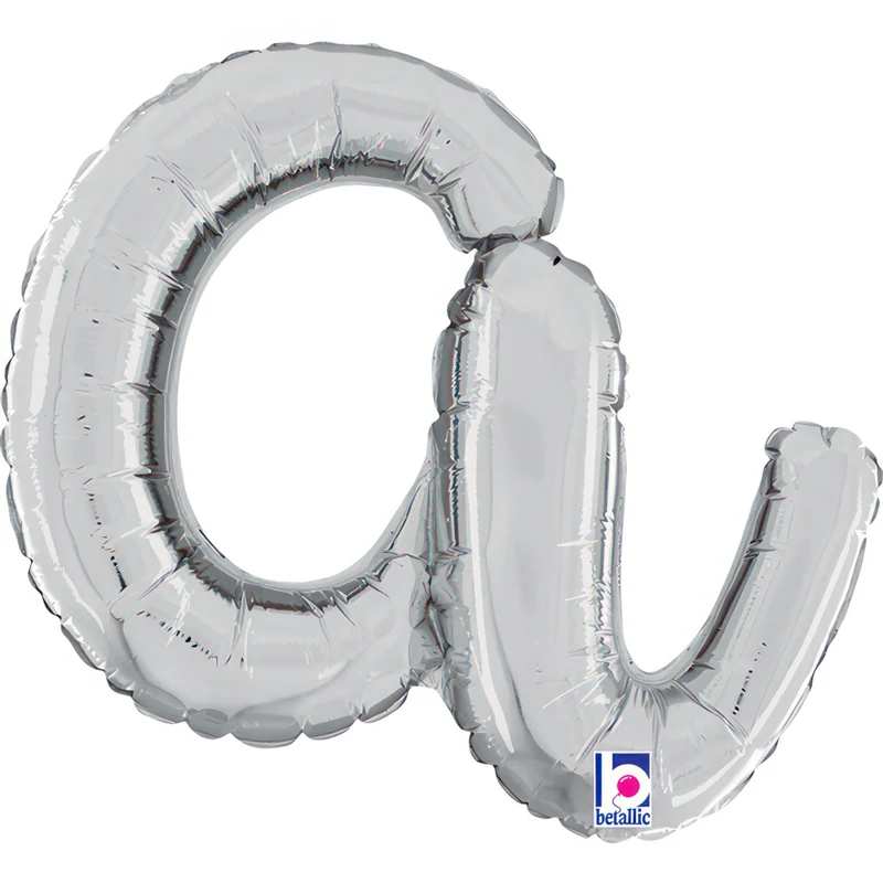 14"/Ø36cm Folienballon Buchstabe Skript Silber | A