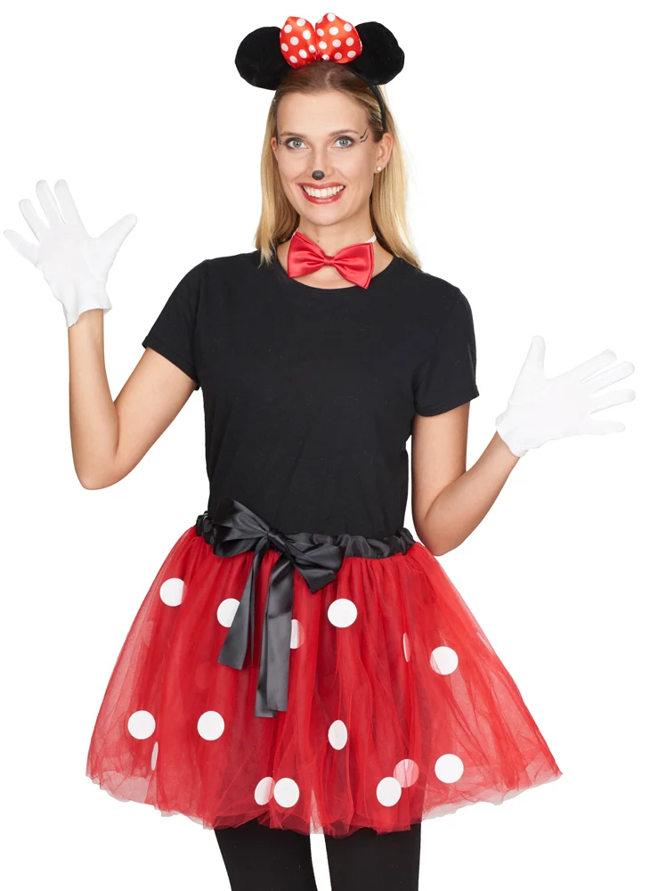 "Minnie Maus" Petticoat Tutu Rock - Länge 45cm | Rot Weiß