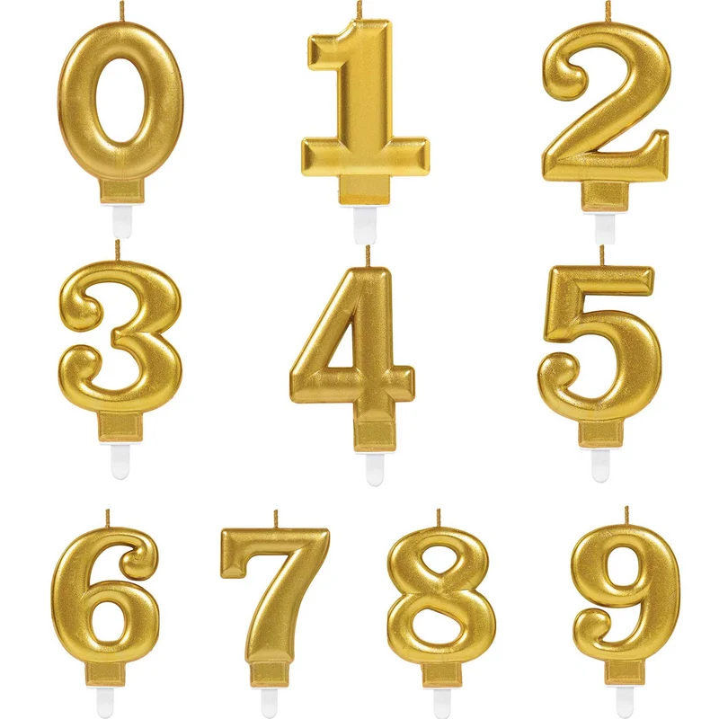 "Starlight Birthday" Zahlenkerze 9,3cm | Gold