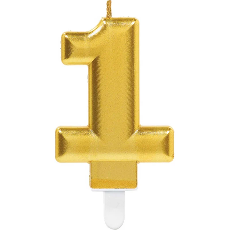 "Starlight Birthday" Zahlenkerze 9,3cm | Gold