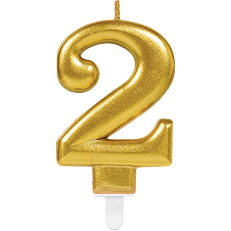"Starlight Birthday" Zahlenkerze 9,3cm | Gold