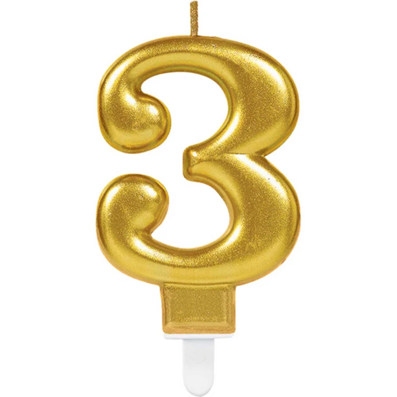 "Starlight Birthday" Zahlenkerze 9,3cm | Gold