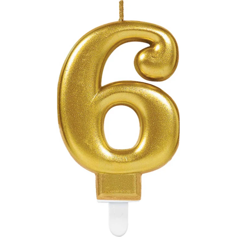 "Starlight Birthday" Zahlenkerze 9,3cm | Gold
