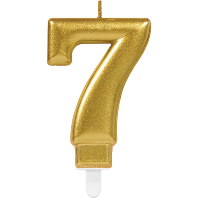 "Starlight Birthday" Zahlenkerze 9,3cm | Gold