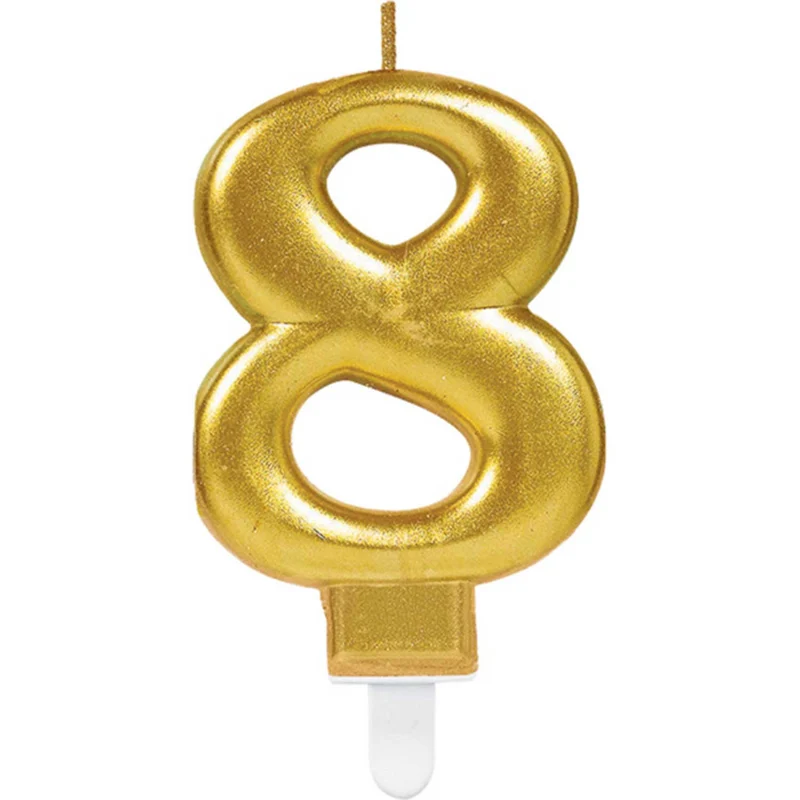 "Starlight Birthday" Zahlenkerze 9,3cm | Gold