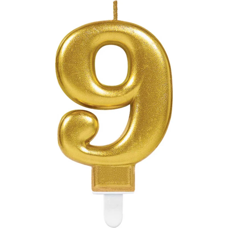 "Starlight Birthday" Zahlenkerze 9,3cm | Gold