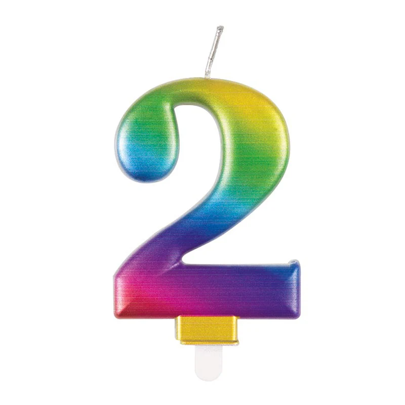Zahlenkerze Regenbogen #2